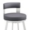 Armen Living Lynof Swivel Counter Stool in Silver Metal with Gray Faux Leather 840254335479 - alternate 10